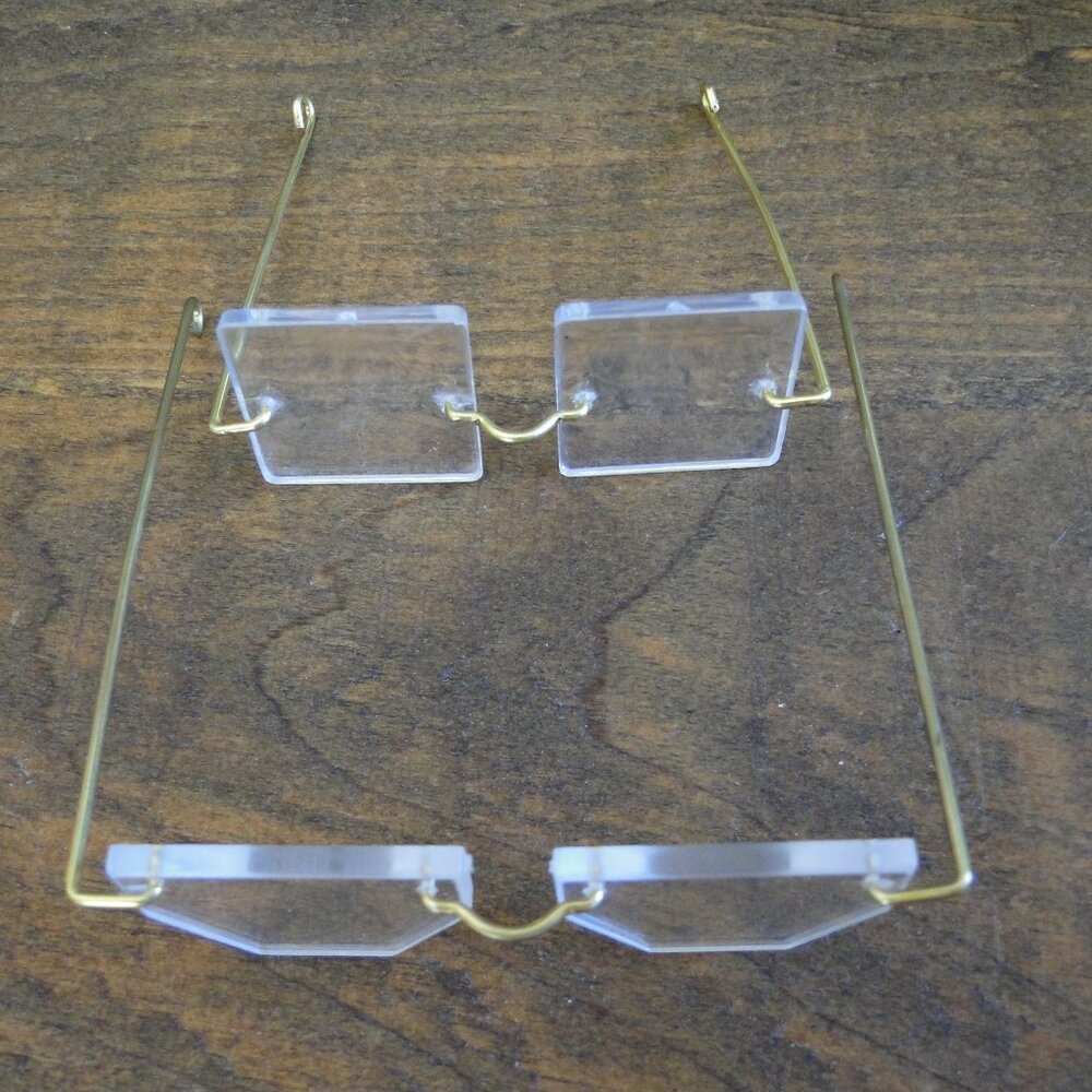 2x Vintage Santa Glasses Doll Size